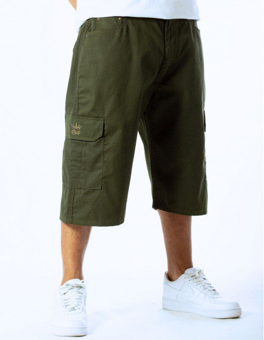 BSAT Baggy Fit Cargo Shorts Olive