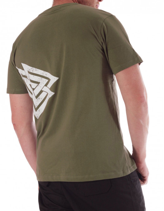 Nordic Worlds Odins Valknut Olive T-Shirt