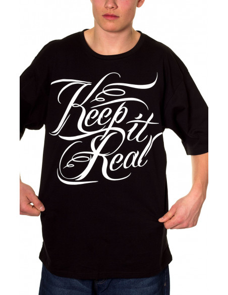 Townz Keep It Real Black Baggy T shirt